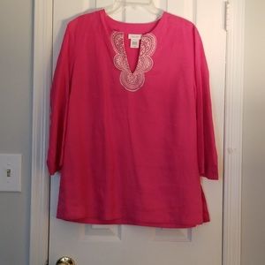 Firm Price***Kate Hill Linen Tunic Top